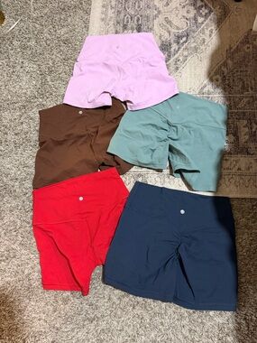 Assorted CRZ YOGA Shorts Pack - Pink, Mint, Brown, Red, Navy